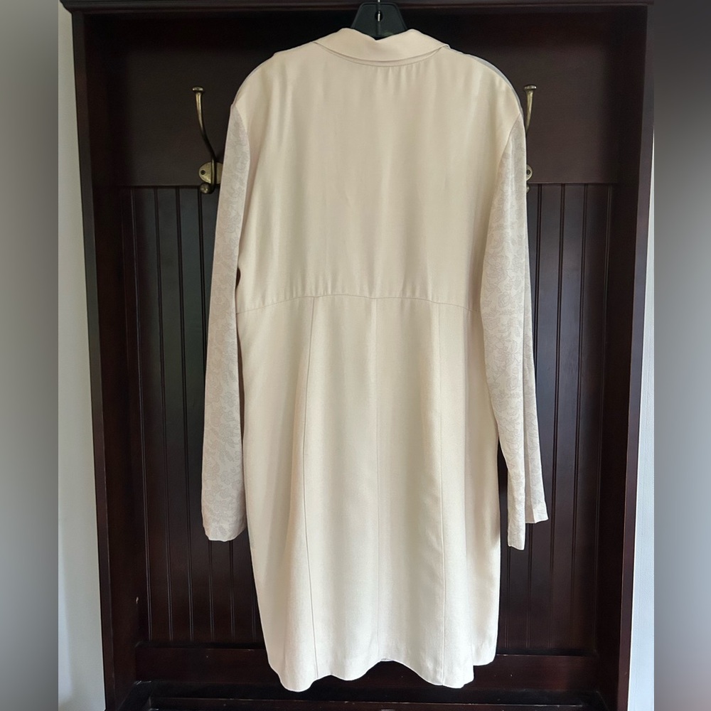 VINTAGE 90S POSITIVE INFLUENCE Floral Block Cream Duster Jacket Artsy | Size 12 - Picture 13 of 13